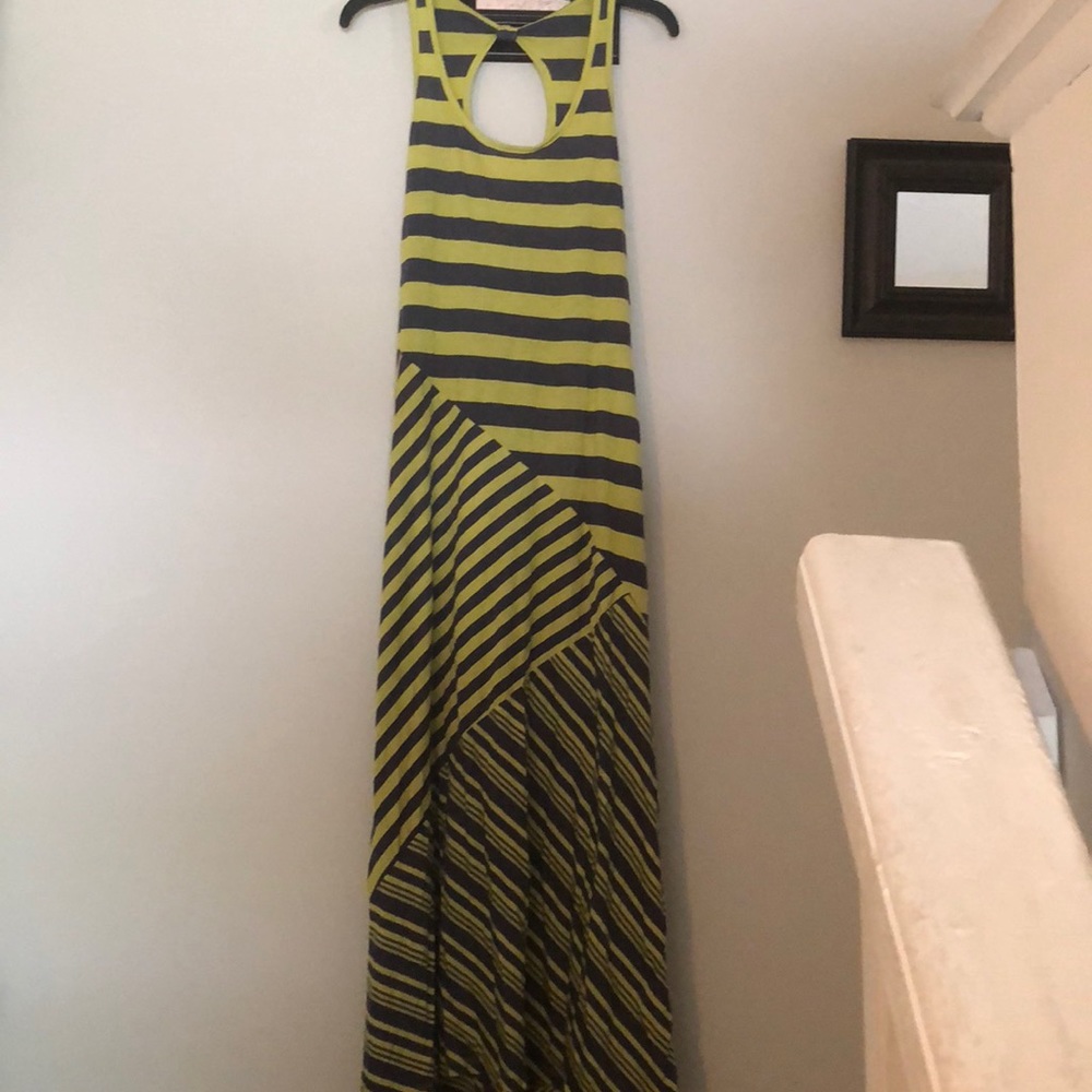 Yellow and gray long dress